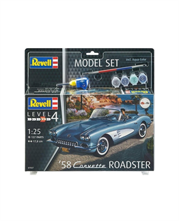 Breadcrumbut, REVELL, Revell 1:25 58 Corvette Roadster Model Set Araba 67037