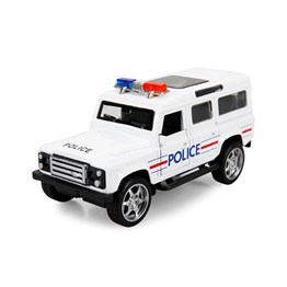 Çek-Bırak ve Sürmeli Arabalar, Sunman, Maxx Wheels Işıklı Polis Jeep Model Arabalar 12 cm. 21071 Beyaz Land Rover