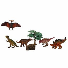 Hayvan Setleri, Sunman, Dinozorların Dünyası 5'li Oyun Seti - Huayangosaurus Turuncu-Yeşil 26960