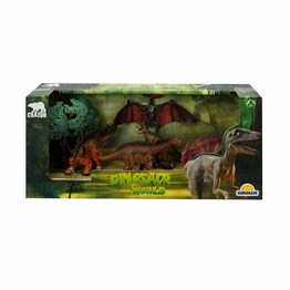 Hayvan Setleri, Sunman, Dinozorların Dünyası 5'li Oyun Seti - Huayangosaurus Turuncu-Yeşil 26960