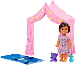 Barbie Bebek Bakıcılığı Oyun Seti FXG94 FXG97 Pembe Çadır