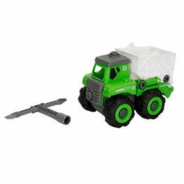 Mesleki Oyuncaklar, Sunman, Sök Tak Şehir Araçları 16 cm. 26670 Yeşil Açık Kasalı Çöp Arabası