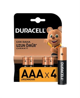 Pil, Duracell, Duracell Alkalin AAA İnce Kalem Piller 4'lü Paket LR03/MN2400