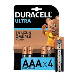 Pil, Duracell, Duracell Turbo Max Ultra Alkalin AAA İnce Kalem Piller 4'lü Paket LR03/MX2400